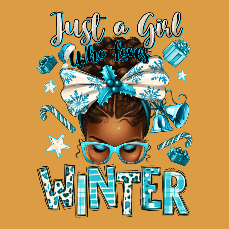Just A Girl Who Loves Winter Afro Messy Bun Urban Heavy Tee by texasbilliewilder | Teevron