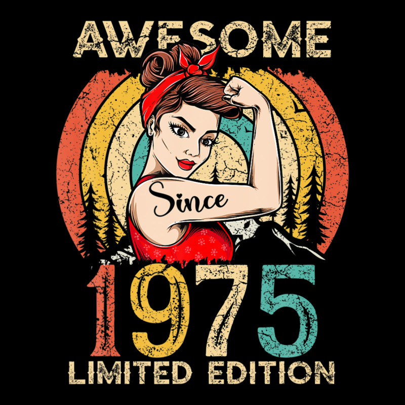 Vintage 1975 Birthday Gift For Women - 47 Year Old Birthday Ladies Tee by lanVoArt | Teevron