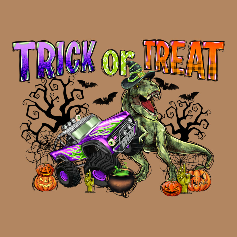 Trick Or Treat With Monster Truck And T Rex Long Sleeve Tee by CowGirlArtShop | Teevron