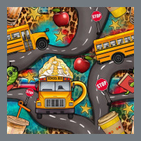 School Bus Coffee And Star With Leopard Seamless Pattern Bbs Heavyweight Sweatshirt | Teevron