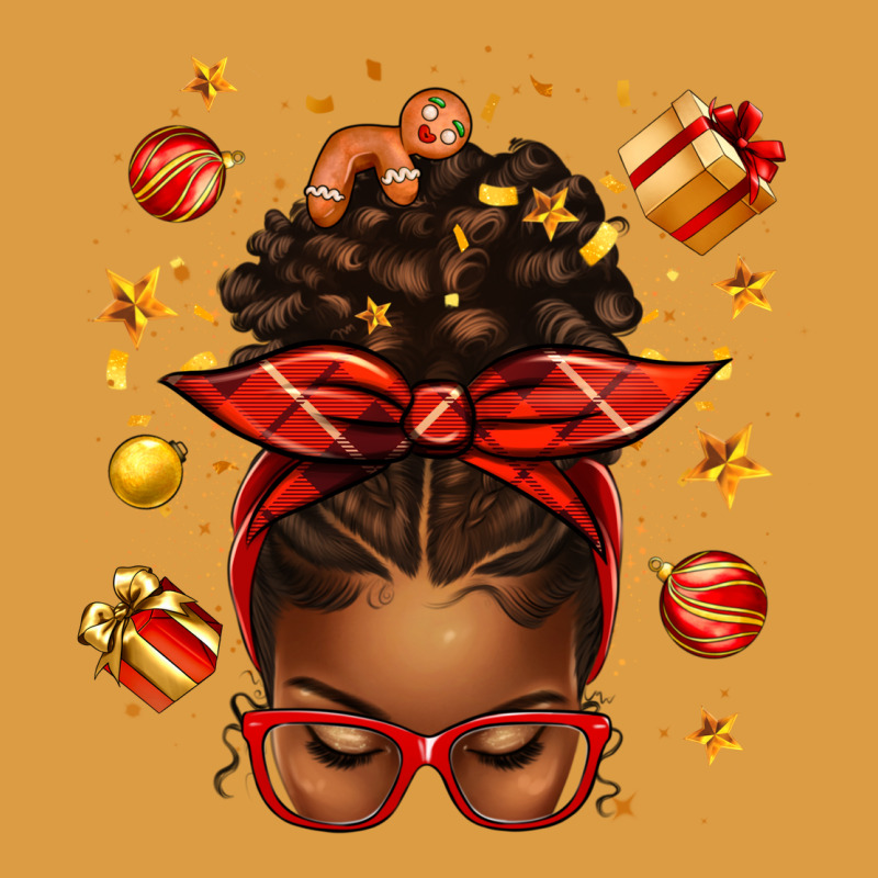 Christmas Afro Messy Bun Urban Heavy Tee by texasbilliewilder | Teevron