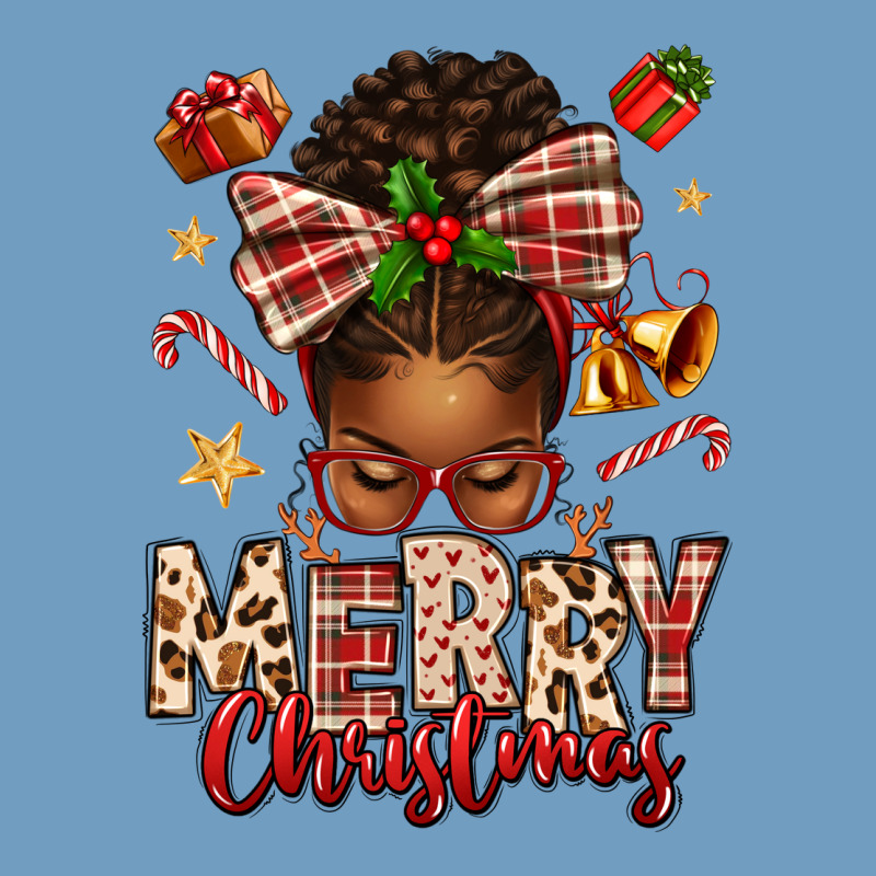 Merry Christmas Afro Messy Bun Urban Heavy Tee by texasbilliewilder | Teevron