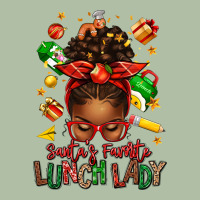Santas Favorite Lunch Lady Afro Messy Bun Urban Heavy Tee | Teevron