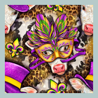 Mardi Gras Cow With Carnival Mask Seamless Pattern Heavy Core Tee | Teevron