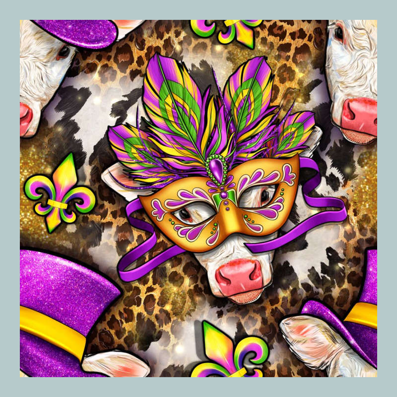 Mardi Gras Cow With Carnival Mask Seamless Pattern Heavy Core Tee by BundleAndBundleShop | Teevron
