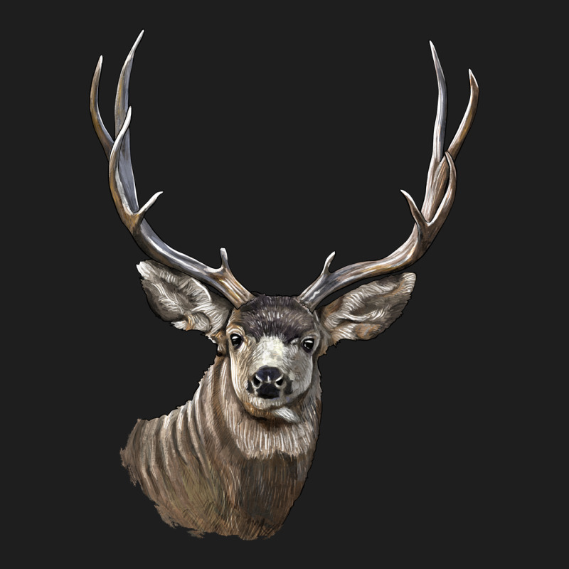 Mule Buck Deer Head Heavyweight Hoodie by LillyAllenDesigns | Teevron