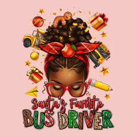 Santas Favorite School Bus Driver Afro Messy Bun Urban Heavy Tee | Teevron