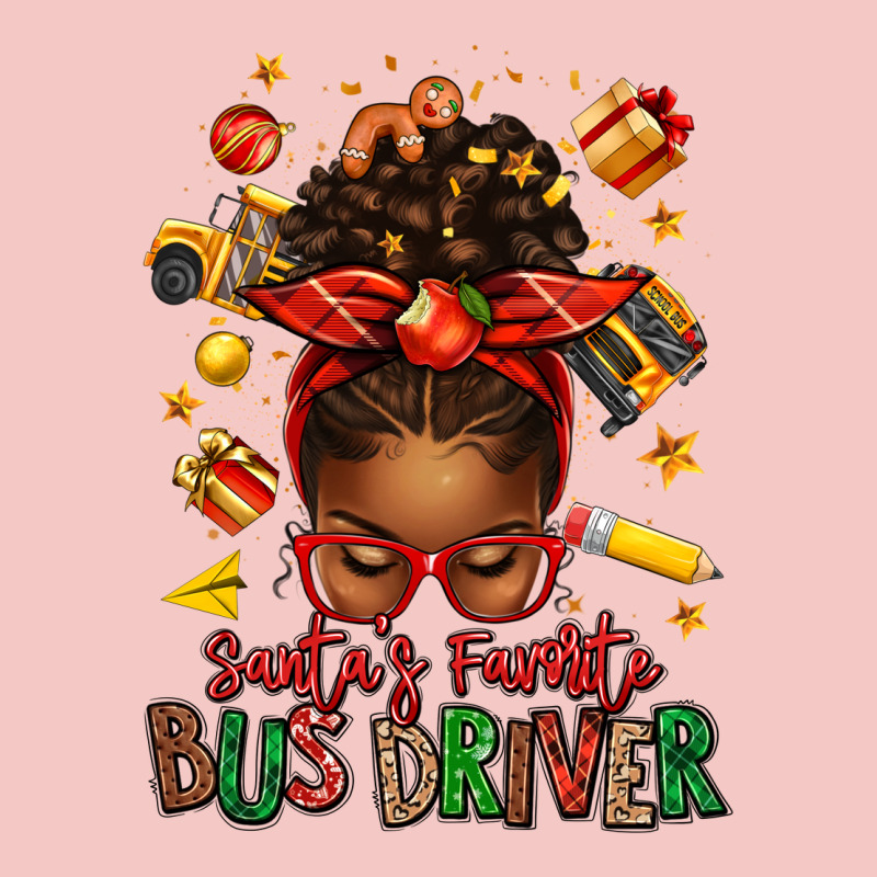 Santas Favorite School Bus Driver Afro Messy Bun Urban Heavy Tee by texasbilliewilder | Teevron