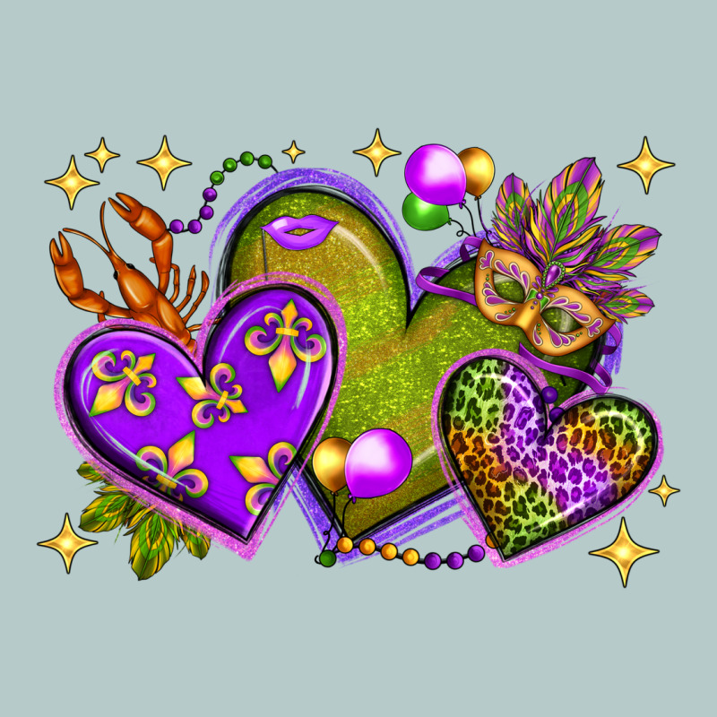 Mardi Gras Hearts Heavy Core Tee by BundleAndBundleShop | Teevron