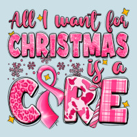 All I Want For Christmas Is A Cure Breast Cancer Ladies Tee | Teevron