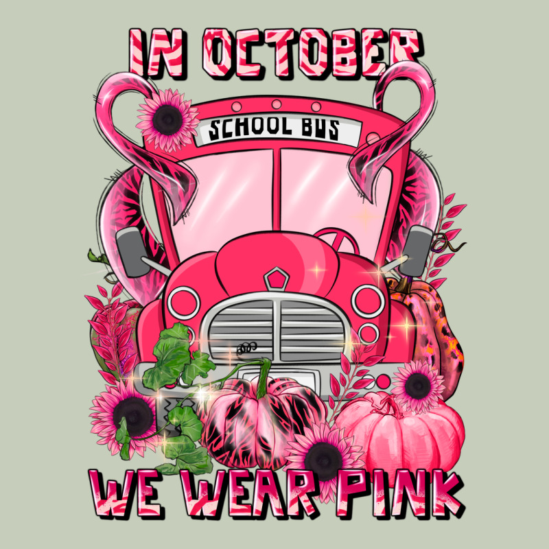 In October We Wear Pink Halloween School Bus Ladies Tee by LillyAllenDesigns | Teevron