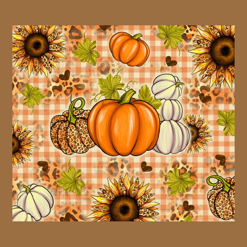 Fall Pumpkins And Sunflowers With Leopard Vintage Tee by texasbilliewilder | Teevron