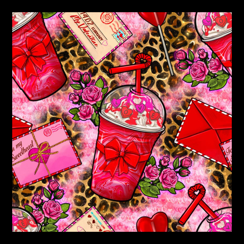Valentines Day Coffee Cups And Love Letter With Xoxo And Leopard Seaml Heavy Core Tee by BundleAndBundleShop | Teevron
