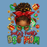Santas Favorite Dog Mom Afro Messy Bun Urban Heavy Tee | Teevron