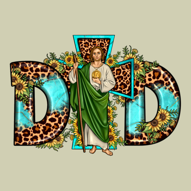 Dad San Judas Sunflower Leopard Turquoise Heavy Core Tee by JahusDesignShop | Teevron