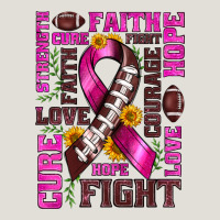 Breast Cancer American Football Ribbon Love Cure Fight Bbs Heavy Core Tee | Teevron