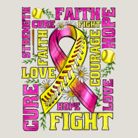 Breast Cancer Softball Ribbon Love Cure Fight Bbs Heavy Core Tee | Teevron