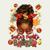 Santa Favorite Banker Afro Messy Bun Urban Heavy Tee | Teevron