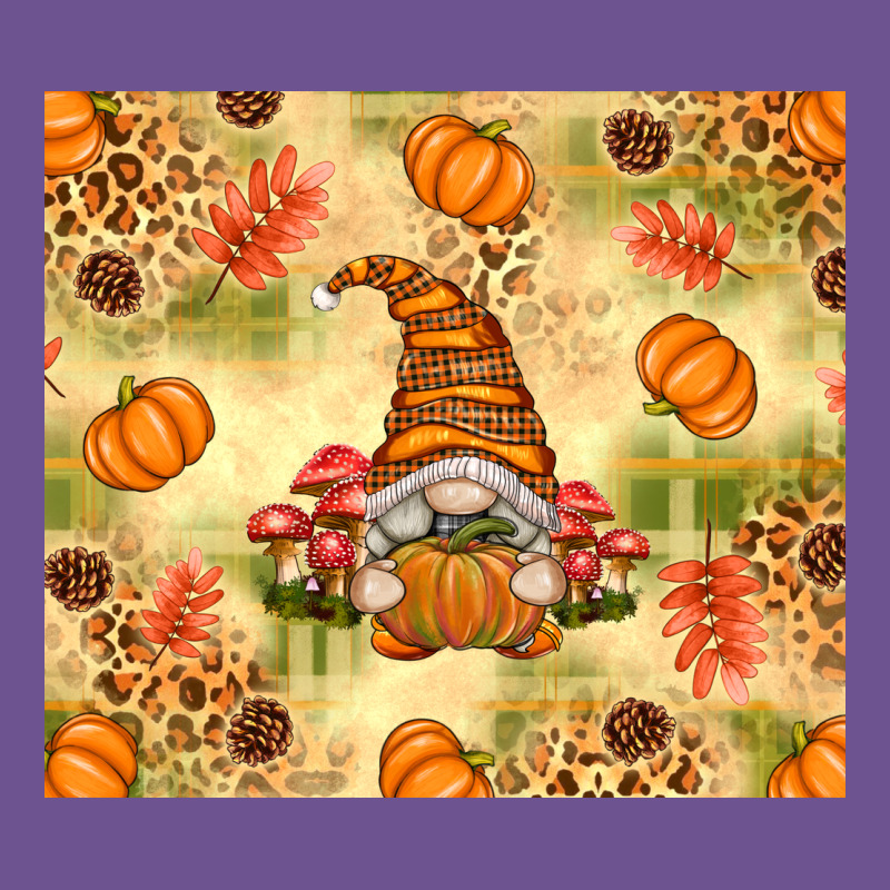 Fall Pumpkins And Gnome With Leopard Vintage Tee by texasbilliewilder | Teevron
