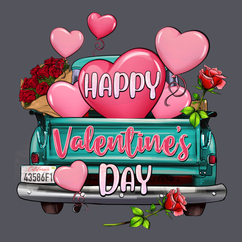 Happy Valentine's Day Turquoise Truck Vintage Hoodie by HowdyJamesFarm | Teevron