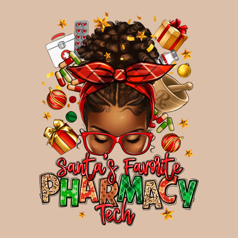 Santas Favorite Pharmacy Tech Afro Messy Bun Urban Heavy Tee by texasbilliewilder | Teevron