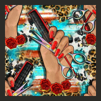 Hairdresser Hand Scissors And Roses With Serape Leopard And Cowhide Se Heavy Core Tee | Teevron