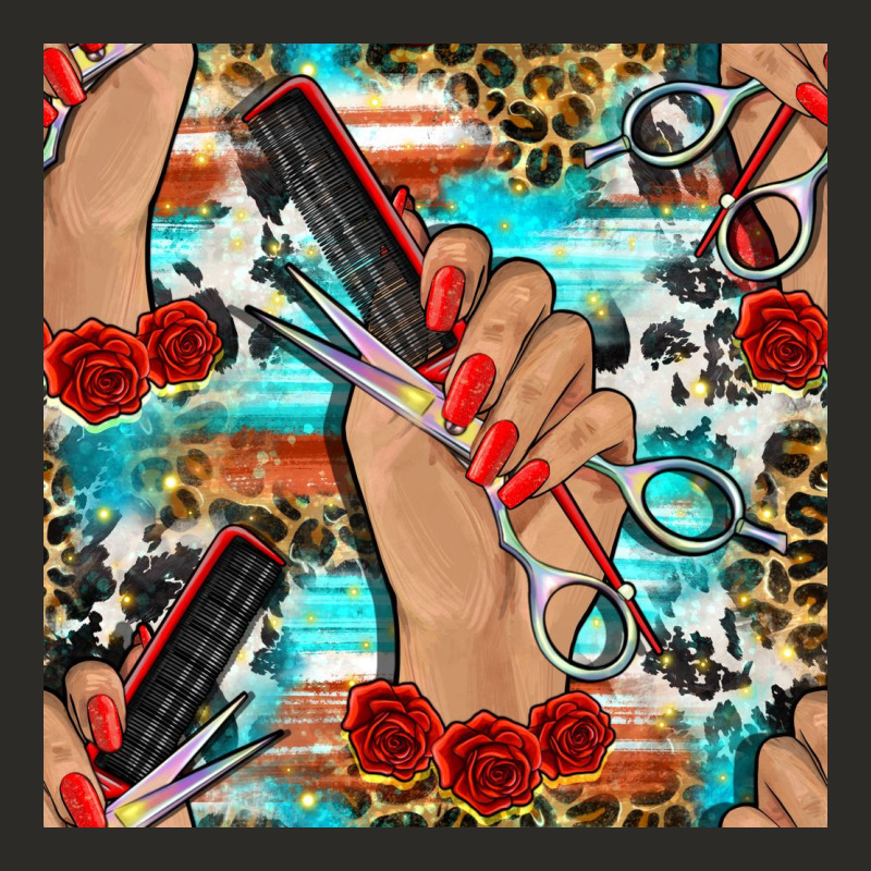 Hairdresser Hand Scissors And Roses With Serape Leopard And Cowhide Se Heavy Core Tee by BundleAndBundleShop | Teevron