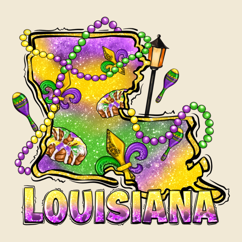 Louisiana Mardi Gras State Map Premium Tee by LillyAllenDesigns | Teevron