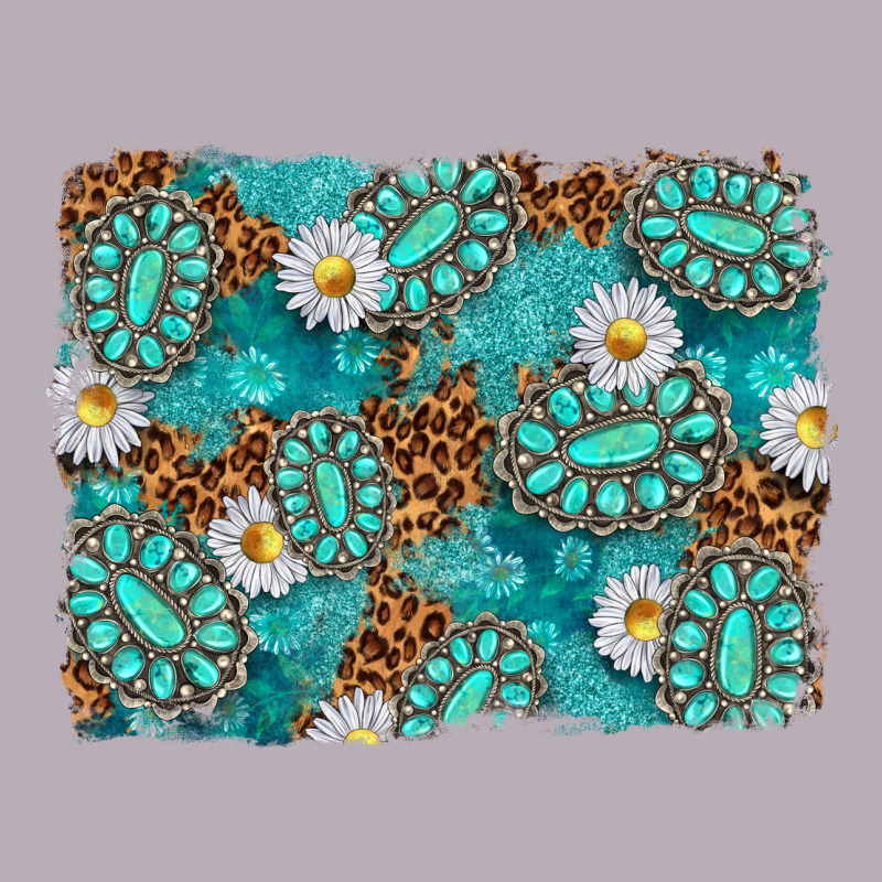 Leopard And Turquoise Gemstone Background Vintage Tee by texasbilliewilder | Teevron