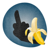 Dirty Joke Halloween Costume Joke Middle Finger Banana | Teevron