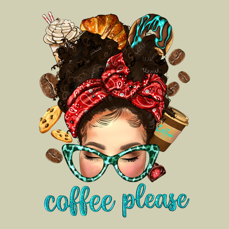 Coffee Please Messy Bun With Coffee Bean Bbs Heavy Core Tee by BundleAndBundleShop | Teevron