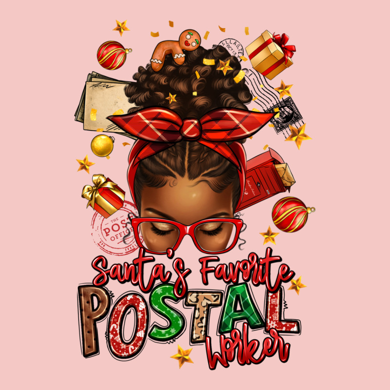 Santas Favorite Postal Worker Afro Messy Bun Urban Heavy Tee by texasbilliewilder | Teevron