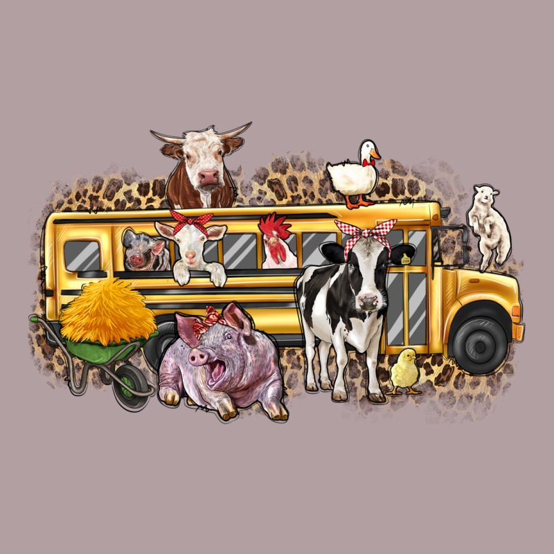 Farm Animals School Bus Vintage Hoodie by texasbilliewilder | Teevron