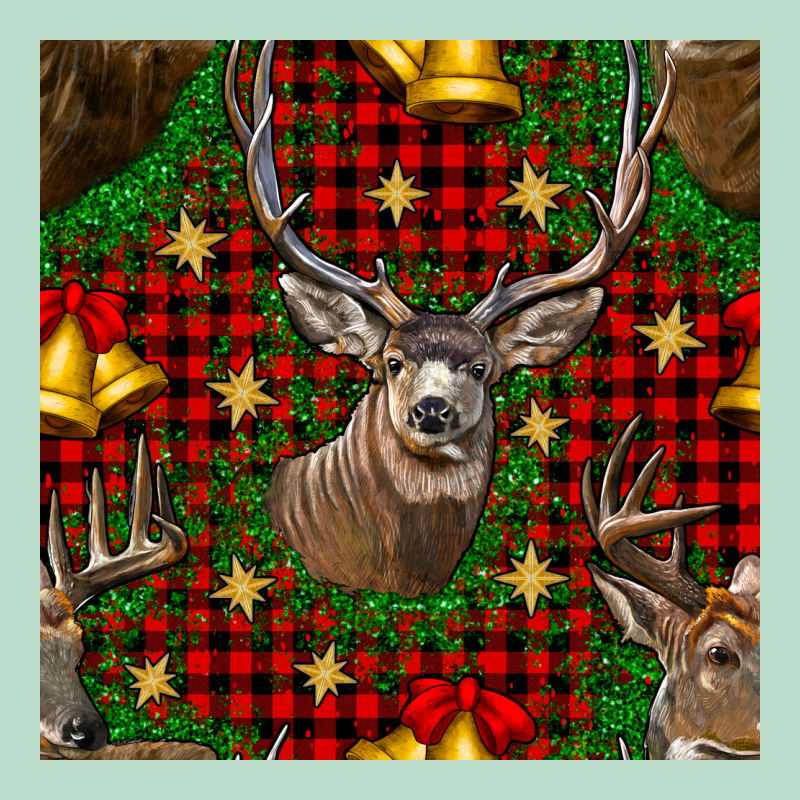 Christmas Deer And Bell Seamless Pattern Premium Hoodie by BundleAndBundleShop | Teevron