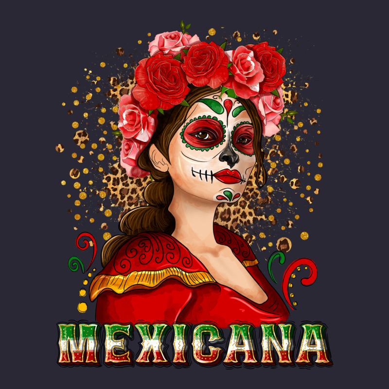 Sugar Skull Girl With Mexicana Vintage Tee by NancyCooperArtShop | Teevron