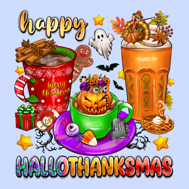 Happy Hallothanksmas Coffee Cups Urban Heavy Tee by texasbilliewilder | Teevron