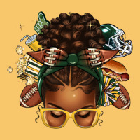 American Football Afro Messy Bun Vintage Hoodie | Teevron