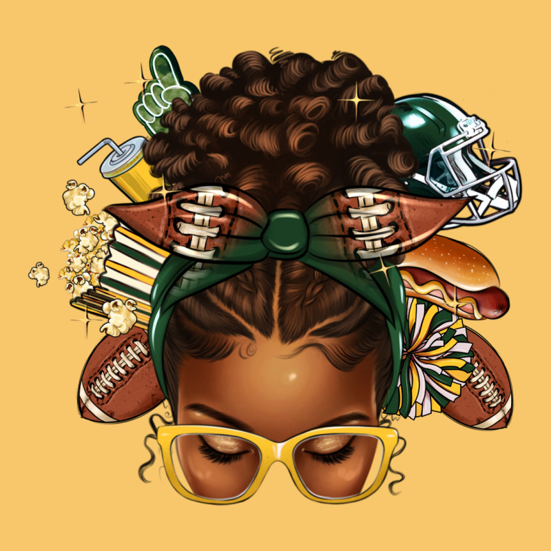 American Football Afro Messy Bun Vintage Hoodie by texasbilliewilder | Teevron