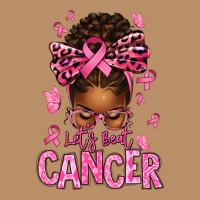 Lets Beat Cancer Afro Messy Bun Vintage Hoodie | Teevron