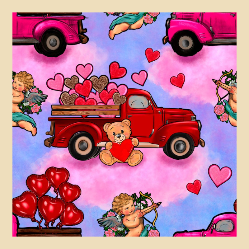 Valentines Day Truck And Cupid In The Sky Seamless Pattern Premium Hoodie by BundleAndBundleShop | Teevron