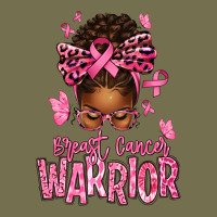 Brest Cancer Warrior Afro Messy Bun Vintage Hoodie | Teevron