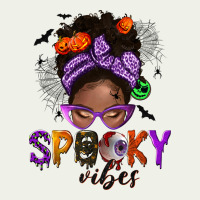Spooky Vibes Afro Messy Bun Urban Heavy Tee | Teevron