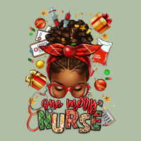 One Merry Nurse Afro Messy Bun Urban Heavy Tee | Teevron