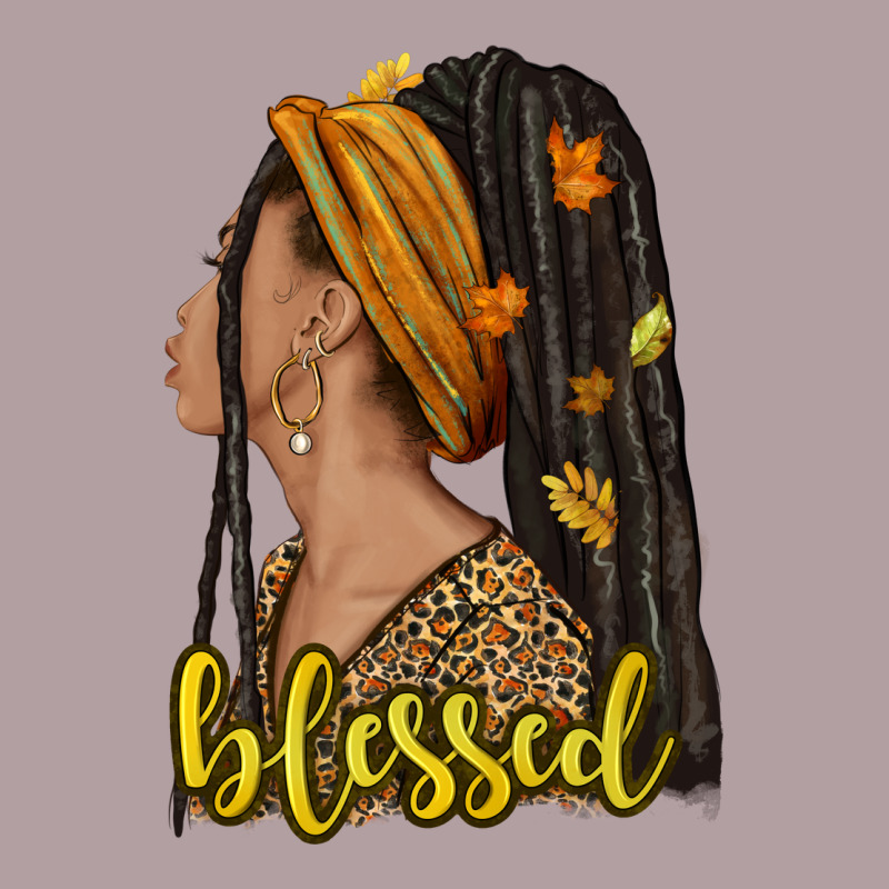 Fall Afro Woman Blessed Vintage Hoodie by NancyCooperArtShop | Teevron