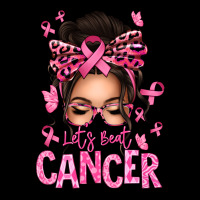 Lets Beat Cancer Afro Messy Bun Urban Heavy Tee | Teevron