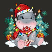 Cute Christmas Hippopotamus Heavy Core Tee | Teevron
