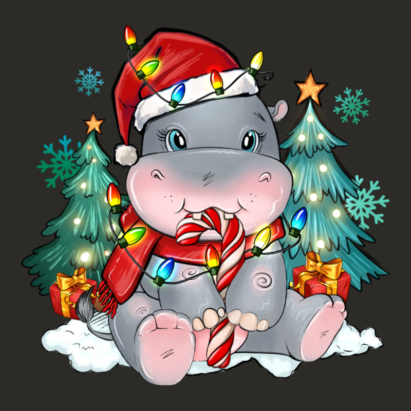 Cute Christmas Hippopotamus Heavy Core Tee by MaliasSmallBusiness | Teevron