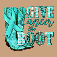 Give Cancer The Boot Ovarian Cancer Teal Ribbon Vintage Tee | Teevron