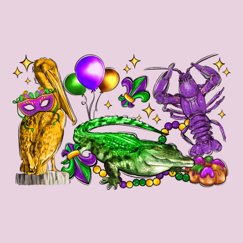 Mardi Gras Pelican Alligator And Crawfish Ladies Tee by LillyAllenDesigns | Teevron