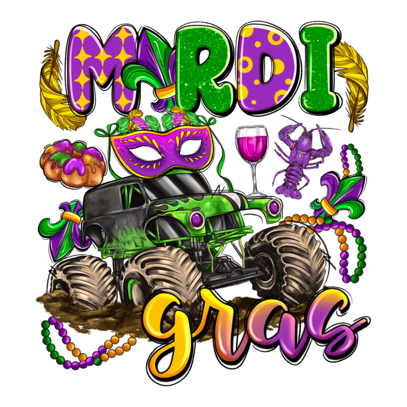 Mardi Gras Monster Truck Ladies Tee by LillyAllenDesigns | Teevron